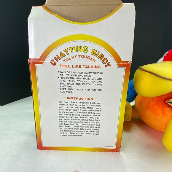 Vintage Toucan Bird Plush Talks Back with Noise Sensor - Picture 8 of 11